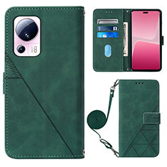 Custodia Portafoglio In Pelle Cover con Supporto YB1 per Xiaomi Civi 2 5G Verde
