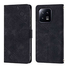 Custodia Portafoglio In Pelle Cover con Supporto YB1 per Xiaomi Mi 13 5G Nero