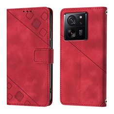 Custodia Portafoglio In Pelle Cover con Supporto YB1 per Xiaomi Mi 13T 5G Rosso
