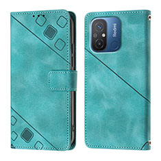 Custodia Portafoglio In Pelle Cover con Supporto YB1 per Xiaomi Poco C55 Verde