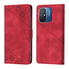 Custodia Portafoglio In Pelle Cover con Supporto YB1 per Xiaomi Redmi 11A 4G Rosso