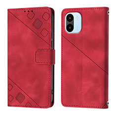 Custodia Portafoglio In Pelle Cover con Supporto YB1 per Xiaomi Redmi A1 Rosso