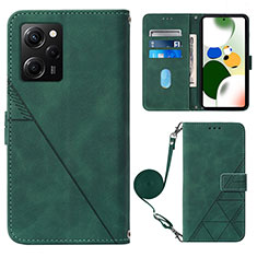 Custodia Portafoglio In Pelle Cover con Supporto YB1 per Xiaomi Redmi Note 12 Pro Speed 5G Verde