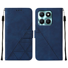 Custodia Portafoglio In Pelle Cover con Supporto YB2 per Huawei Honor X6a Blu
