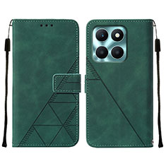 Custodia Portafoglio In Pelle Cover con Supporto YB2 per Huawei Honor X6a Verde