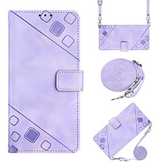 Custodia Portafoglio In Pelle Cover con Supporto YB2 per Oppo A54s Viola