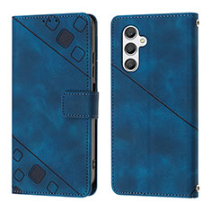 Custodia Portafoglio In Pelle Cover con Supporto YB2 per Samsung Galaxy A25 5G Blu