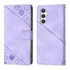 Custodia Portafoglio In Pelle Cover con Supporto YB2 per Samsung Galaxy A25 5G Viola