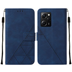 Custodia Portafoglio In Pelle Cover con Supporto YB2 per Xiaomi Poco X5 Pro 5G Blu
