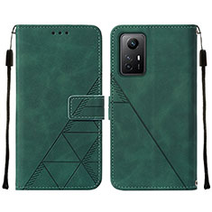 Custodia Portafoglio In Pelle Cover con Supporto YB2 per Xiaomi Redmi Note 12S Verde