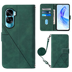 Custodia Portafoglio In Pelle Cover con Supporto YB3 per Huawei Honor 90 Lite 5G Verde