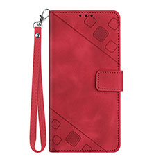Custodia Portafoglio In Pelle Cover con Supporto YB3 per Huawei Honor X7b Rosso