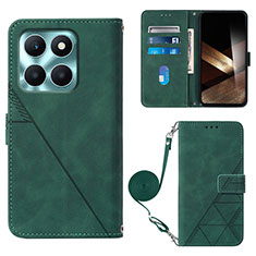 Custodia Portafoglio In Pelle Cover con Supporto YB3 per Huawei Honor X8b Verde