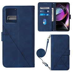 Custodia Portafoglio In Pelle Cover con Supporto YB3 per Motorola Moto G 5G (2023) Blu