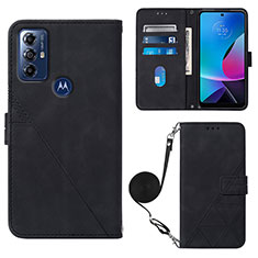 Custodia Portafoglio In Pelle Cover con Supporto YB3 per Motorola Moto G Play (2023) Nero