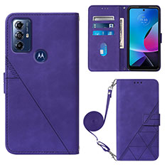 Custodia Portafoglio In Pelle Cover con Supporto YB3 per Motorola Moto G Play (2023) Viola
