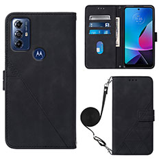 Custodia Portafoglio In Pelle Cover con Supporto YB3 per Motorola Moto G Power (2022) Nero