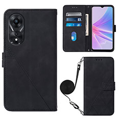 Custodia Portafoglio In Pelle Cover con Supporto YB3 per Oppo A78 5G Nero