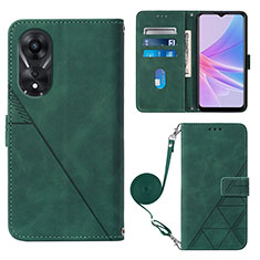 Custodia Portafoglio In Pelle Cover con Supporto YB3 per Oppo A78 5G Verde