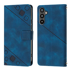 Custodia Portafoglio In Pelle Cover con Supporto YB3 per Samsung Galaxy A34 5G Blu