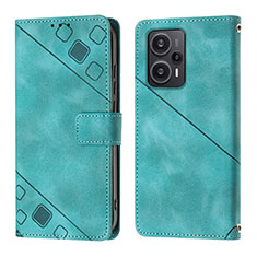 Custodia Portafoglio In Pelle Cover con Supporto YB3 per Xiaomi Poco F5 5G Verde