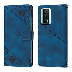 Custodia Portafoglio In Pelle Cover con Supporto YB3 per Xiaomi Poco F5 Pro 5G Blu