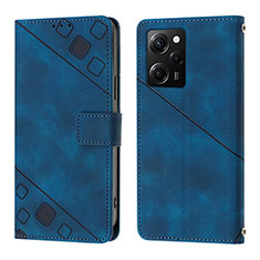 Custodia Portafoglio In Pelle Cover con Supporto YB3 per Xiaomi Poco X5 Pro 5G Blu