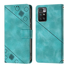 Custodia Portafoglio In Pelle Cover con Supporto YB3 per Xiaomi Redmi 10 Prime Verde