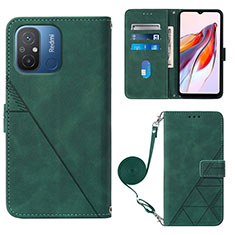 Custodia Portafoglio In Pelle Cover con Supporto YB3 per Xiaomi Redmi 11A 4G Verde