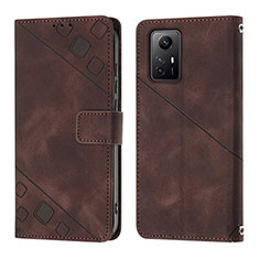 Custodia Portafoglio In Pelle Cover con Supporto YB3 per Xiaomi Redmi Note 12S Marrone