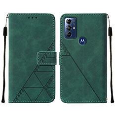 Custodia Portafoglio In Pelle Cover con Supporto YB4 per Motorola Moto G Power (2022) Verde