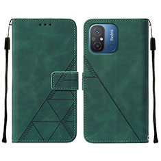 Custodia Portafoglio In Pelle Cover con Supporto YB4 per Xiaomi Poco C55 Verde