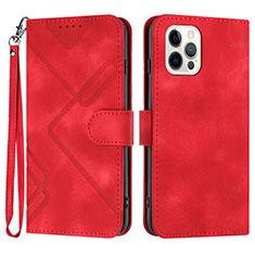Custodia Portafoglio In Pelle Cover con Supporto YX1 per Apple iPhone 13 Pro Rosso Rosa