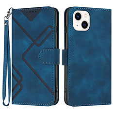 Custodia Portafoglio In Pelle Cover con Supporto YX1 per Apple iPhone 14 Plus Blu