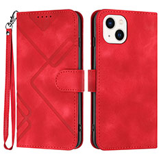 Custodia Portafoglio In Pelle Cover con Supporto YX1 per Apple iPhone 14 Plus Rosso Rosa