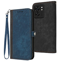 Custodia Portafoglio In Pelle Cover con Supporto YX1 per Motorola Moto Edge (2023) 5G Blu