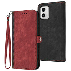Custodia Portafoglio In Pelle Cover con Supporto YX1 per Motorola Moto G 5G (2023) Rosso