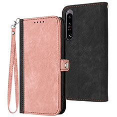 Custodia Portafoglio In Pelle Cover con Supporto YX1 per Sony Xperia 1 IV Oro Rosa