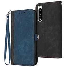 Custodia Portafoglio In Pelle Cover con Supporto YX1 per Sony Xperia 5 IV Blu