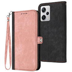 Custodia Portafoglio In Pelle Cover con Supporto YX1 per Xiaomi Redmi Note 12 Pro 5G Oro Rosa