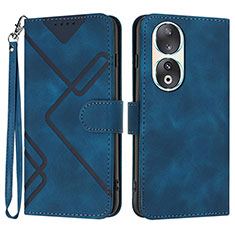 Custodia Portafoglio In Pelle Cover con Supporto YX2 per Huawei Honor 90 5G Blu