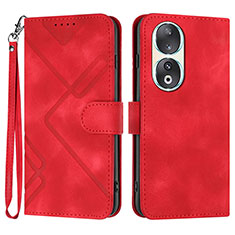 Custodia Portafoglio In Pelle Cover con Supporto YX2 per Huawei Honor 90 5G Rosso