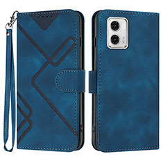 Custodia Portafoglio In Pelle Cover con Supporto YX2 per Motorola Moto G 5G (2023) Blu