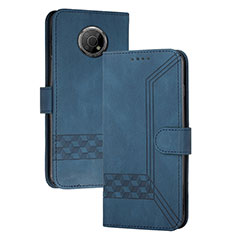 Custodia Portafoglio In Pelle Cover con Supporto YX2 per Nokia G10 Blu