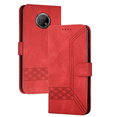 Custodia Portafoglio In Pelle Cover con Supporto YX2 per Nokia G10 Rosso