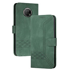 Custodia Portafoglio In Pelle Cover con Supporto YX2 per Nokia G10 Verde
