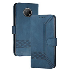 Custodia Portafoglio In Pelle Cover con Supporto YX2 per Nokia G30 Blu