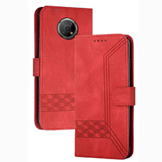 Custodia Portafoglio In Pelle Cover con Supporto YX2 per Nokia G300 5G Rosso