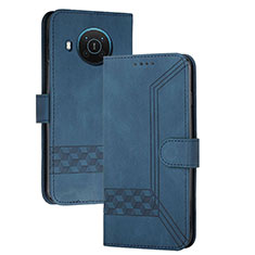Custodia Portafoglio In Pelle Cover con Supporto YX2 per Nokia X10 Blu