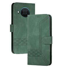 Custodia Portafoglio In Pelle Cover con Supporto YX2 per Nokia X10 Verde